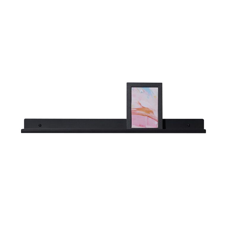 Living & Co Low Back Wall Shelf Metal Black, , hi-res