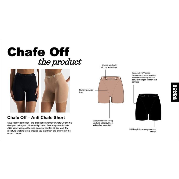 B FOR BONDS Women's Anti-Chafe Shorts, Black, hi-res