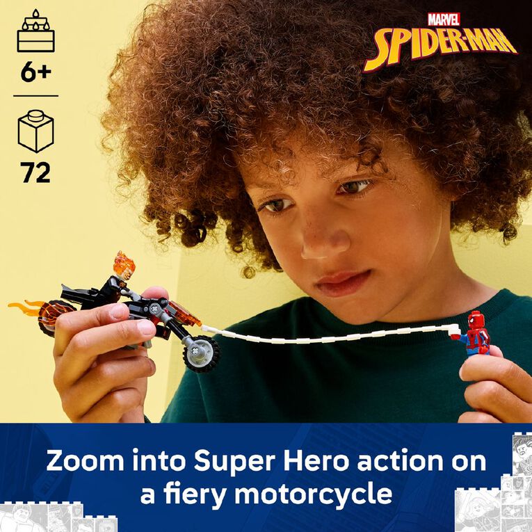 LEGO Marvel Super Heroes Spider Man vs Ghost Rider Motorcycle 76335, , hi-res
