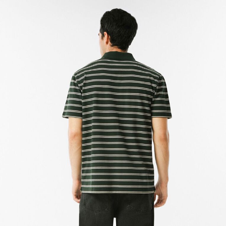 H&H Men's Stripe Polo, Green Dark, hi-res