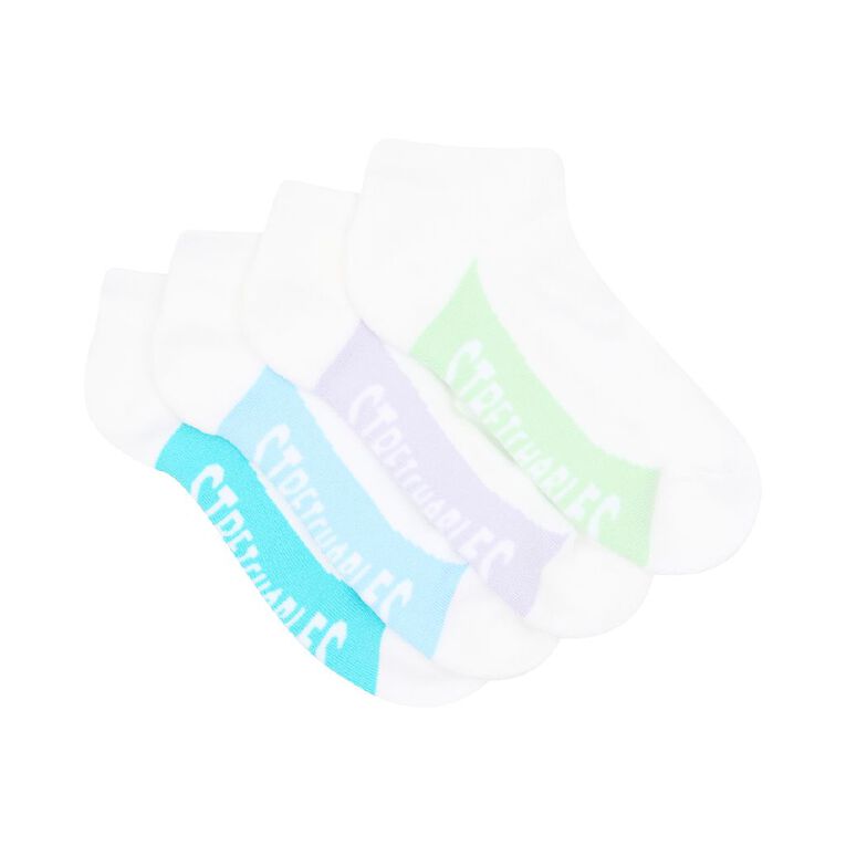 Rio Women's Stretchables Low Cut Socks 4 Pack, White, hi-res