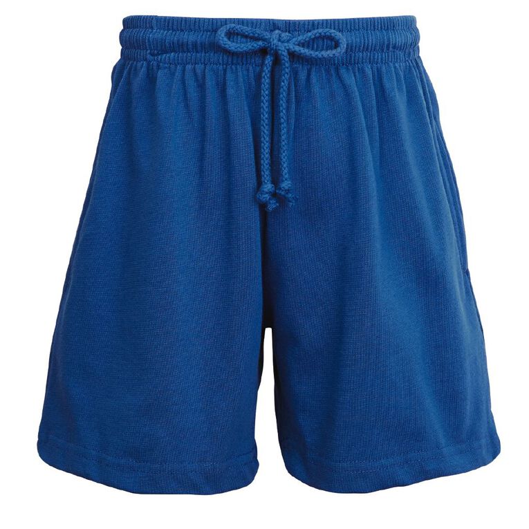 Schooltex Kids' Long Length Knit Shorts, Royal, hi-res