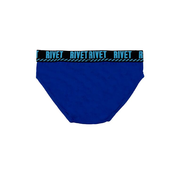 Rivet Men's Briefs 5 Pack, Blue/Grey, hi-res