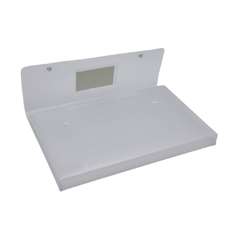 WS Gusset Dome Document Wallet Clear A4, , hi-res