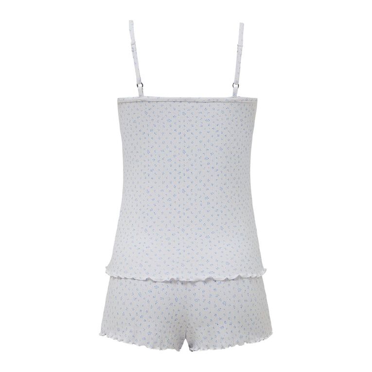 H&H Women's Pointelle Pyjama Cami Set, White, hi-res