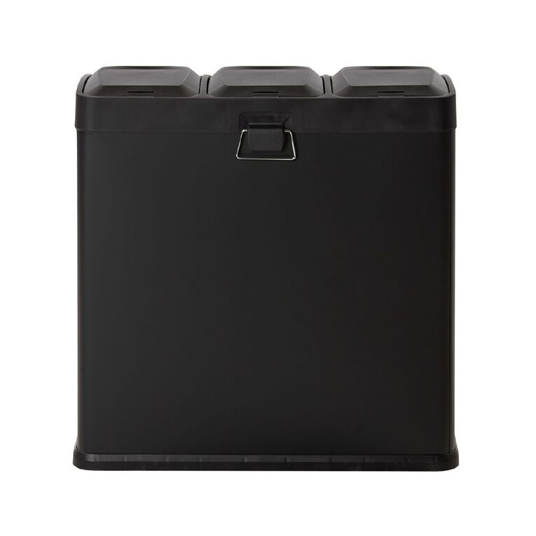 Living & Co 3 Pedal Bin Black 60L, , hi-res