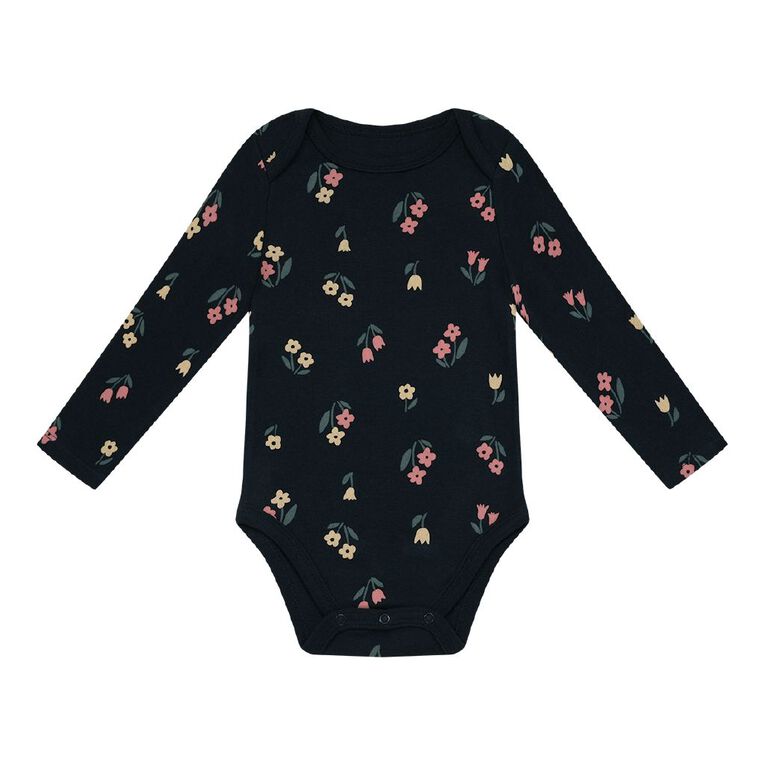 Young Original Babies' Long Sleeve Printed Bodysuit 3 Pack, Yellow Light, hi-res