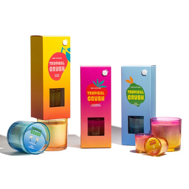 Living & Co Tropical Crush Scented Candle Mango Papaya 300g, , hi-res