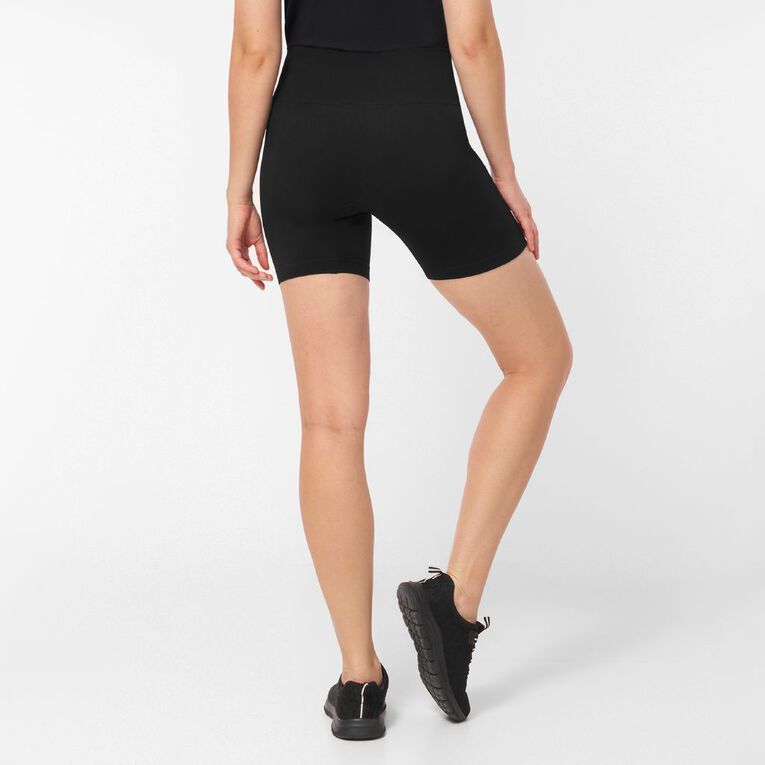 Active Intent Women's Seamless Rib Shorts, Black, hi-res