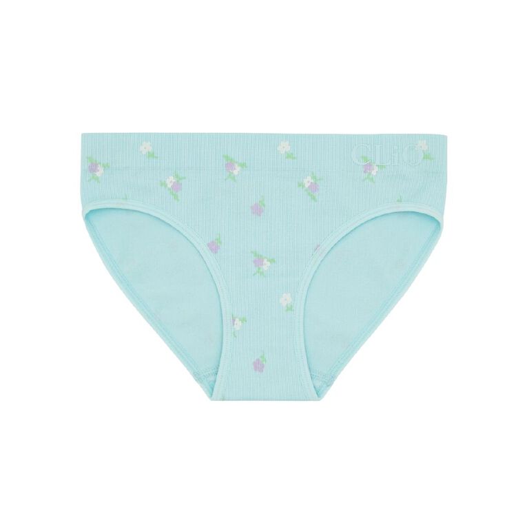 Clio Teen Seamfree Ditsy Bikini Briefs 2 Pack, Blue Light, hi-res