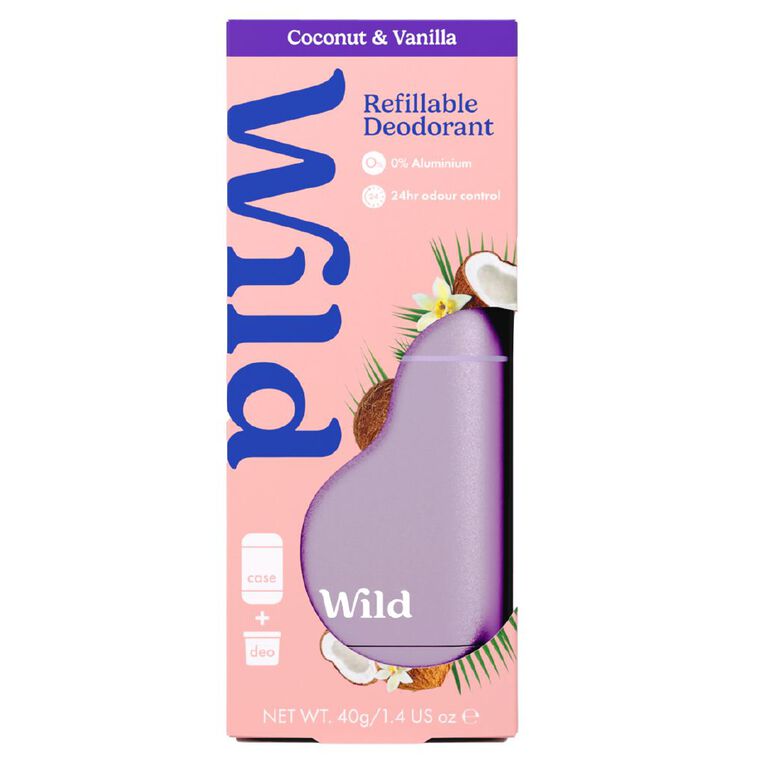 Wild Deo Stick Coconut Vanilla Purple Starter Pack 40g, , hi-res