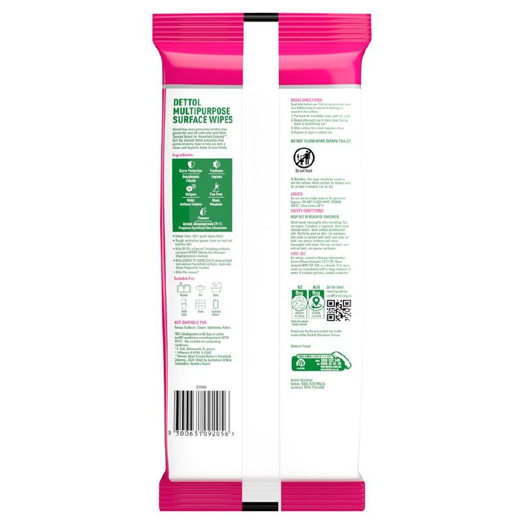 Dettol Serenity Multipurpose Wipes Floral Power 110s, , hi-res