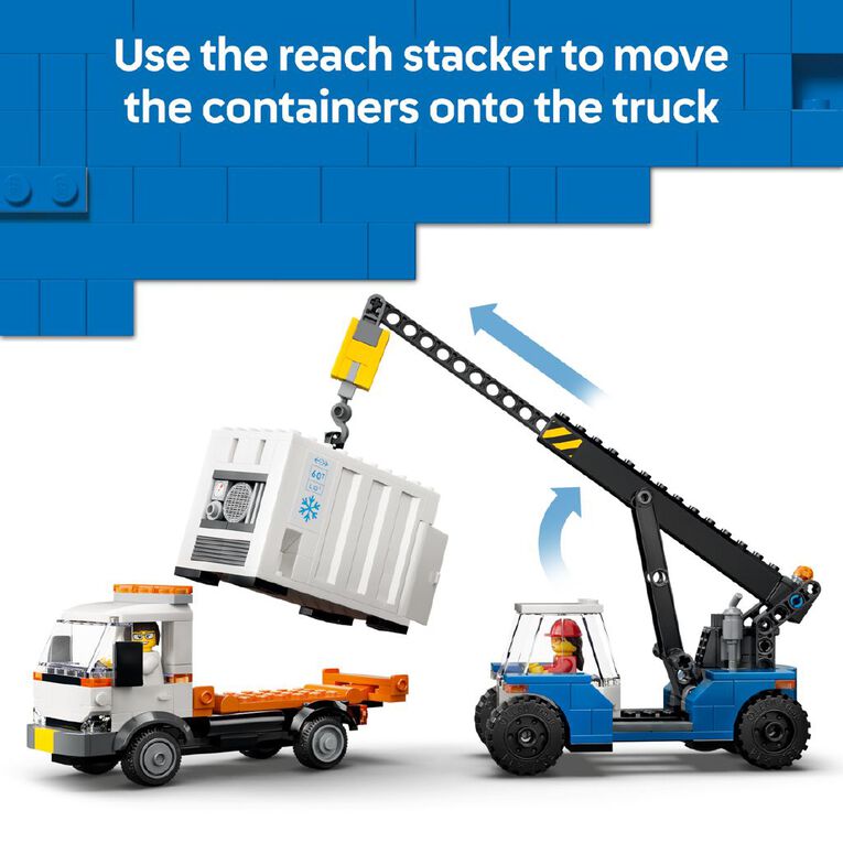 LEGO CITY Harbor Freight Train with Crane & Truck 60509, , hi-res