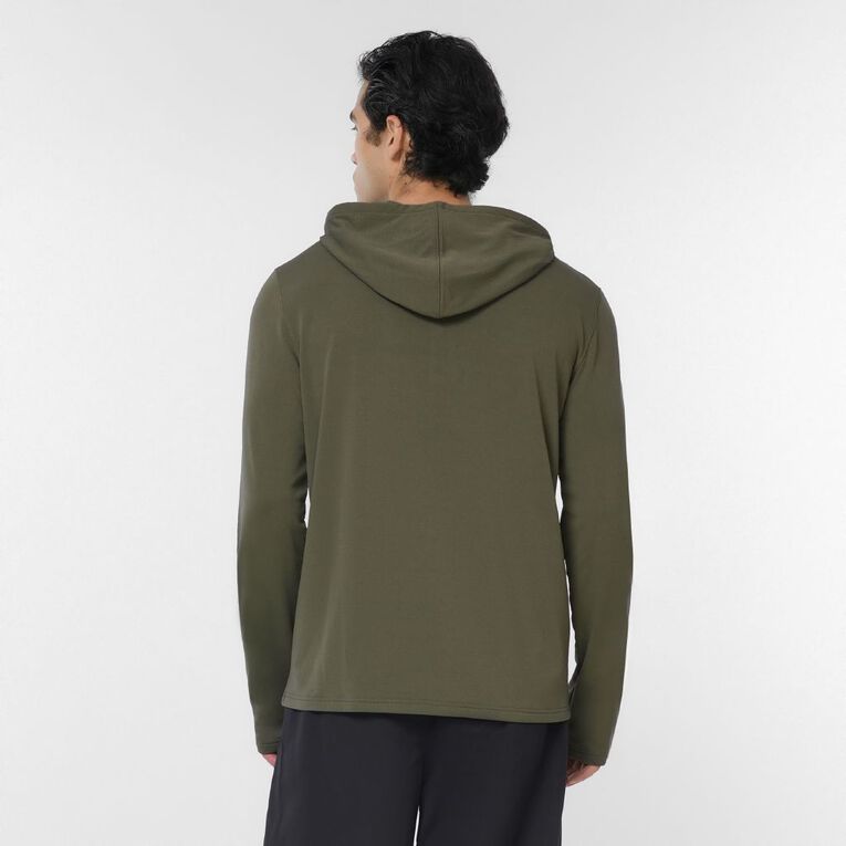 Active Intent Men's Quarter Zip Hoodie, Green Mid, hi-res