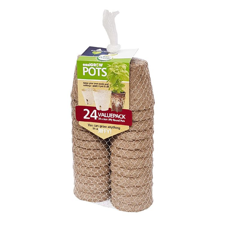 Jiffy Easi Grow Pots 6cm Round 24 Pack The Warehouse