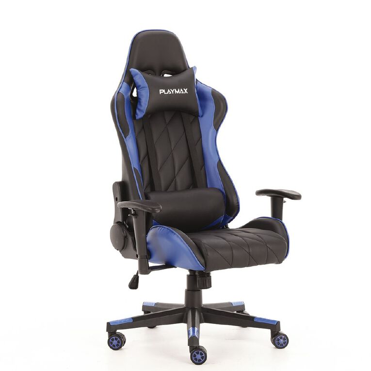 Playmax Elite Gaming Chair Blue Black The Warehouse