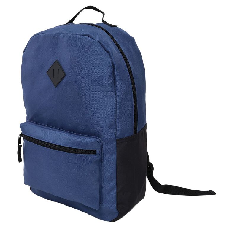 H&H Recycled Senior Backpack Plain Navy Navy The Warehouse