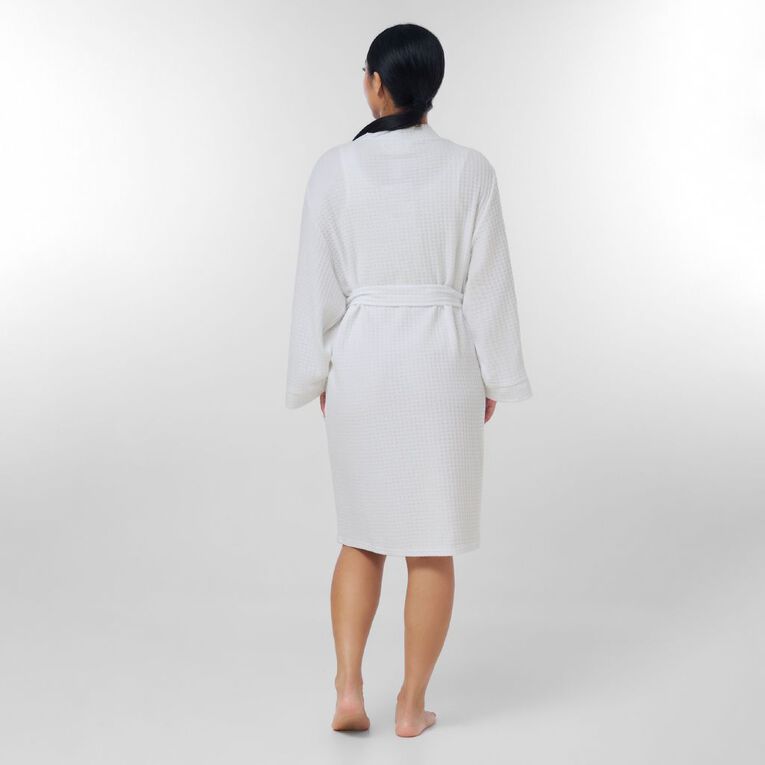 H&H Women's Waffle Robe, White, hi-res