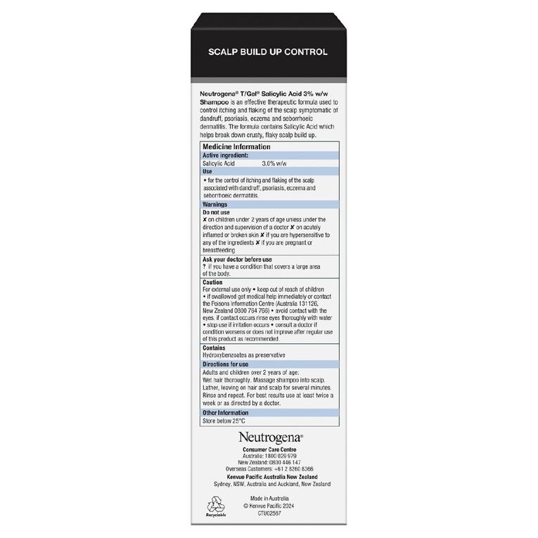 Neutrogena T Gel Salicylic Acid Shampoo, , hi-res