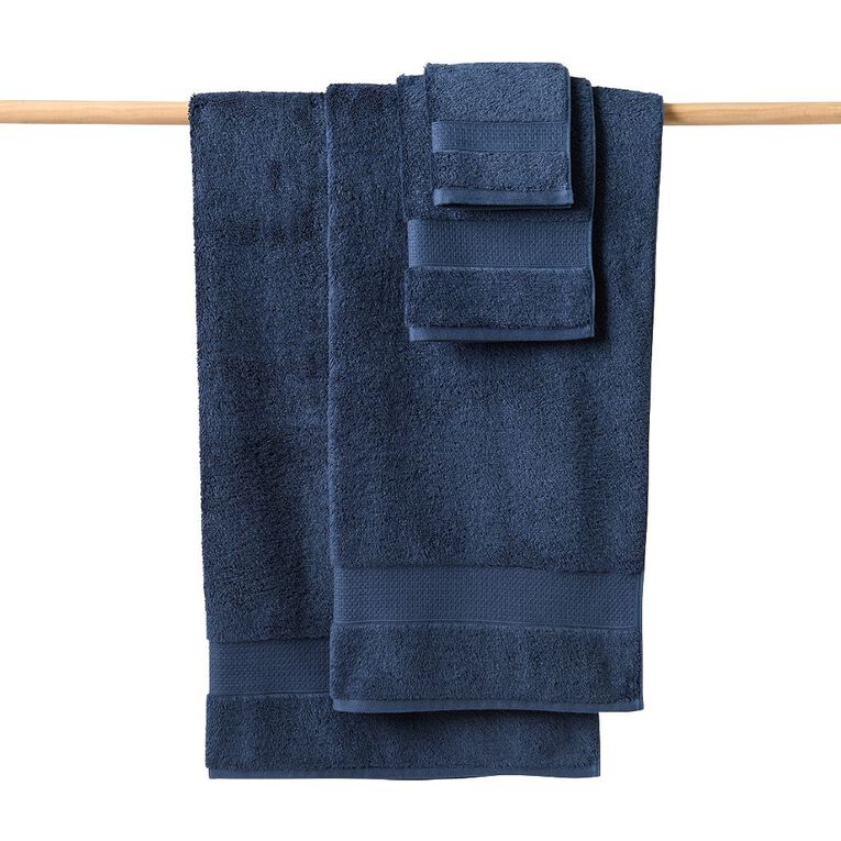 Living & Co Hotel Bath Towel Navy 65cm x 135cm, , hi-res