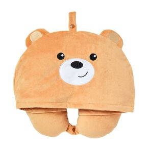 Living & Co Hooded Travel Pillow Bear