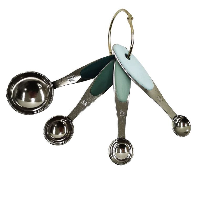Living & Co Stainless Steel Measuring Spoons Green, , hi-res