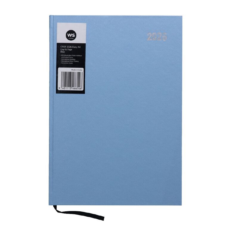 WS Cpop 2026 Diary A4 Day to page Blue, , hi-res