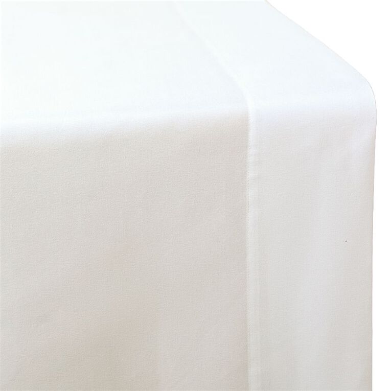 Living & Co Flat Microfibre Sheet Double/ Queen White One Size, , hi-res
