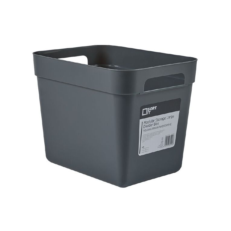 Sort It Modular Storage Large Divider Box Grey, , hi-res