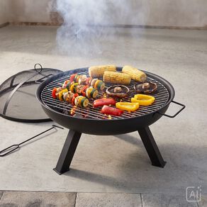 Living & Co Fire Pit With Grill 75cm