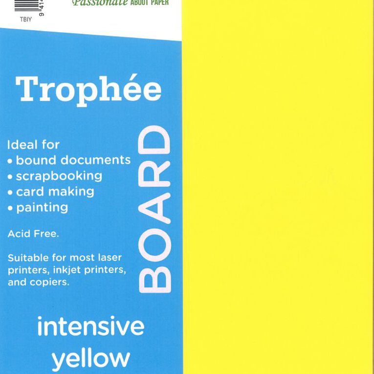 Trophee Board 210gsm Intensive Yellow A4 12 Pack, , hi-res