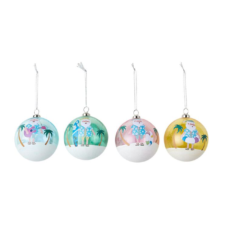 Wonderland Fun Festive Bright Christmas Tree Decorations Assorted 4 Pack, , hi-res