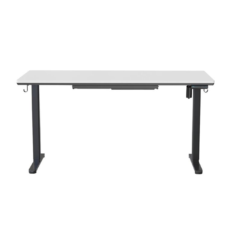 Workspace Height Adjustable Desk 1500W with Drawer White, , hi-res