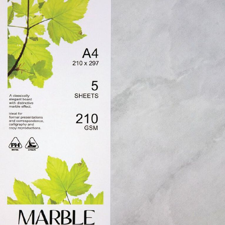 Direct Paper Marble Paper 210gsm White A4 5 Pack, , hi-res