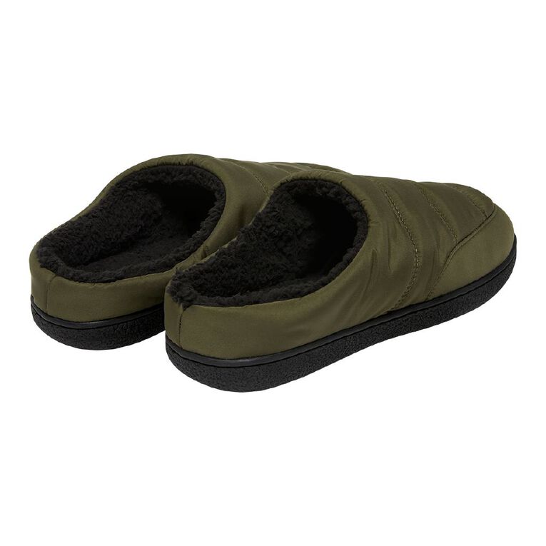 H&H Women's Quilted Slipper Scuffs, Khaki, hi-res