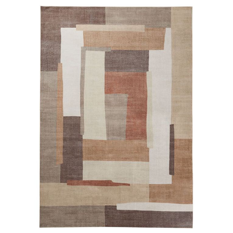 Living & Co Rug Poly Print Multi-Coloured 160cm x 230cm, , hi-res