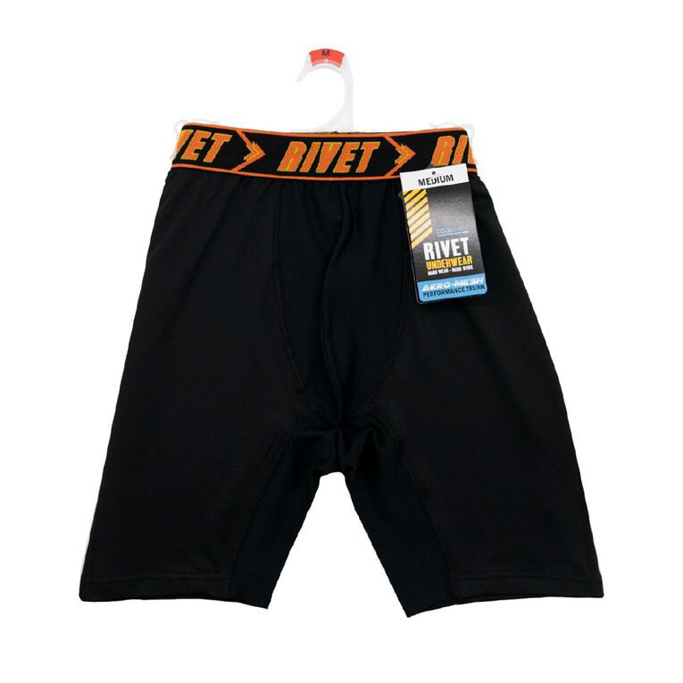 Rivet Men's Aero Mesh Trunks, Black/Orange, hi-res