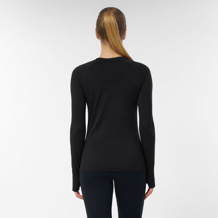 Active Intent Women's Long Sleeve Seamless Top, Black, hi-res