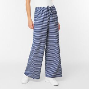 H&H Women's Rib Drawcord Wide Leg Pants