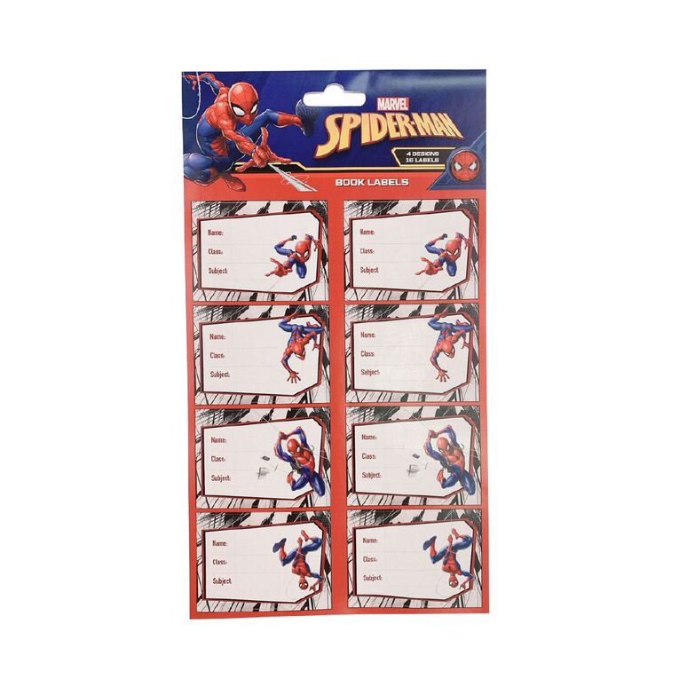 Spider-Man Book Labels 16 Pack, , hi-res