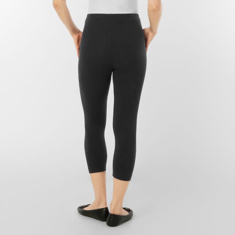H&H Women's 3/4 Leggings, Black, hi-res
