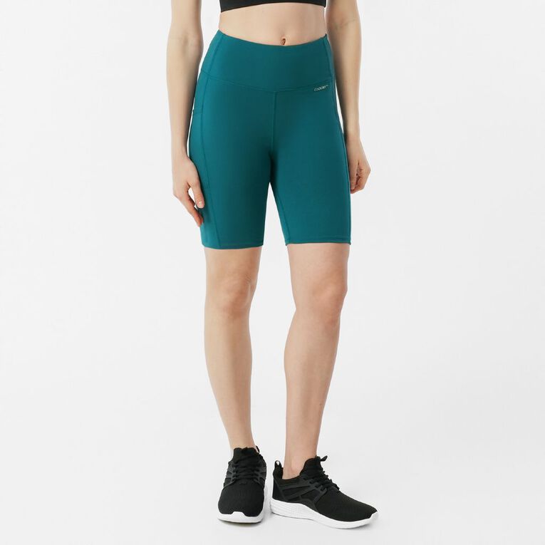 Active Intent Women's Pocket Bike Shorts, Green Dark, hi-res