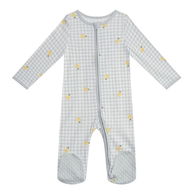 Young Original Babies' Zip-Thru Footed All-in-One, Green Light, hi-res