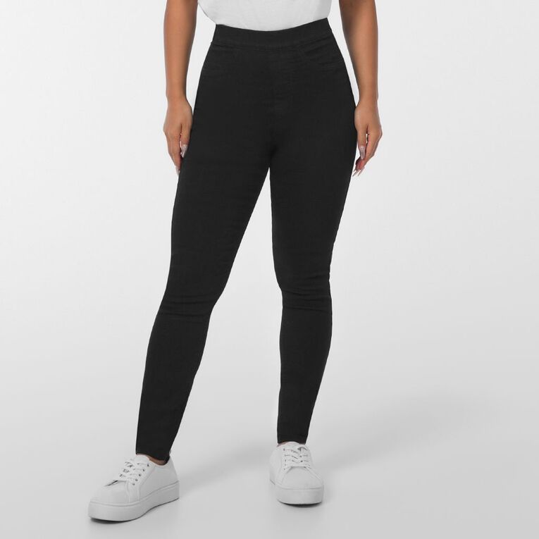 H&H Women's Slim Waistband Jegging, Black, hi-res