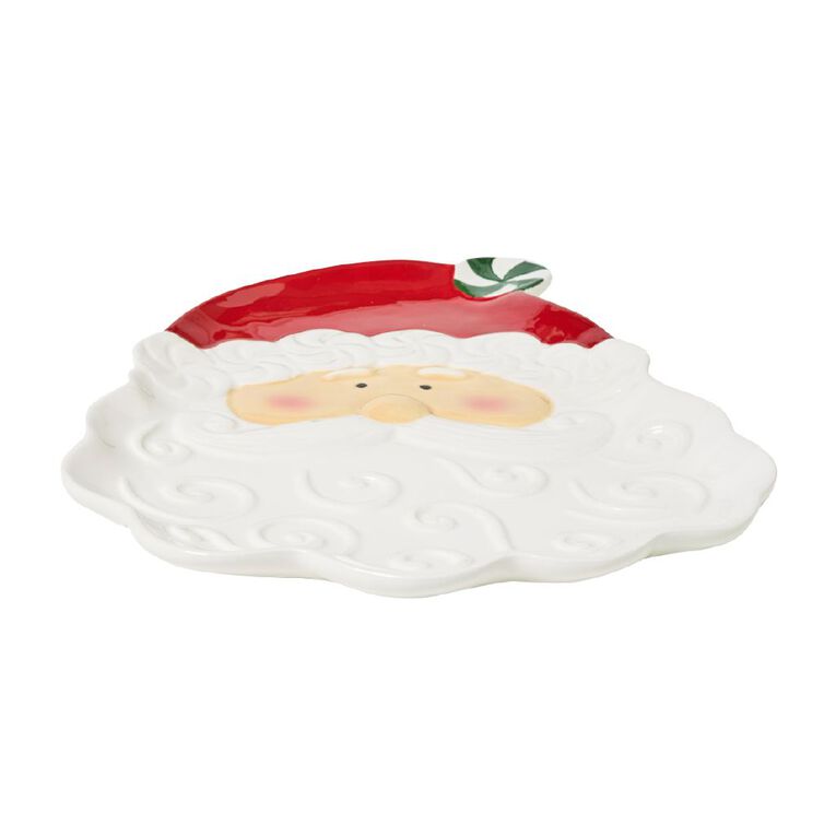 Wonderland Home Santa Embossed Platter Red/White 30cm, , hi-res