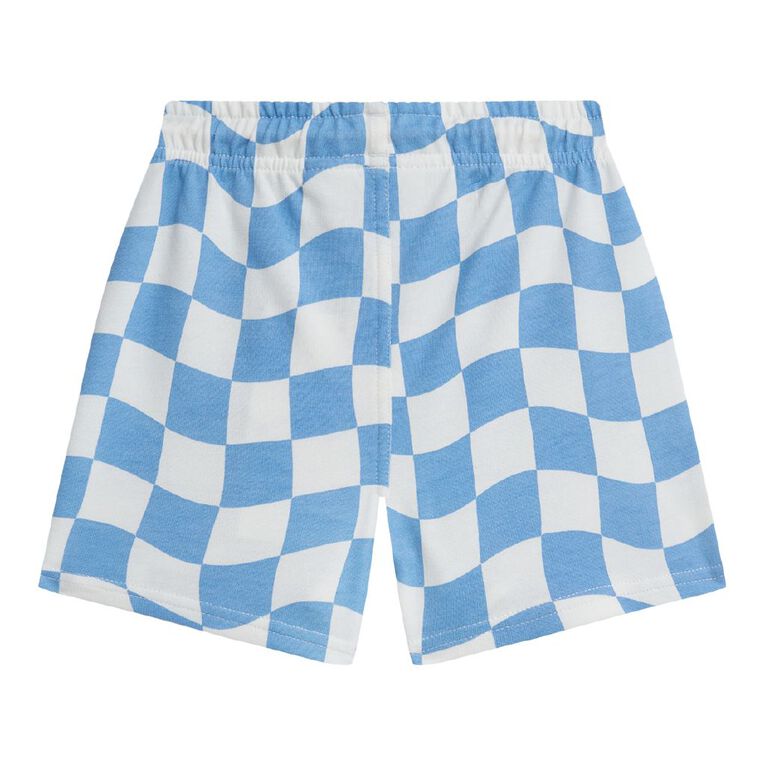 Young Original Toddler Printed French Terry Shorts, Blue Mid, hi-res