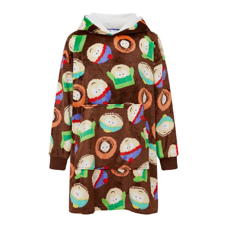 South Park Men's Coral Fleece Hoodie, Brown Dark, hi-res