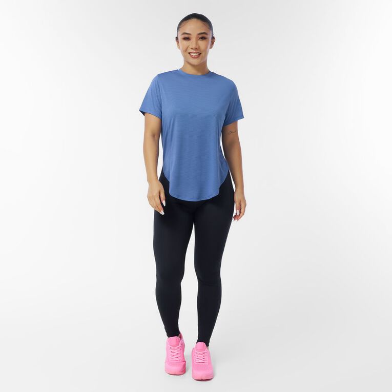 Active Intent Women's Panel Tee, Blue Mid, hi-res
