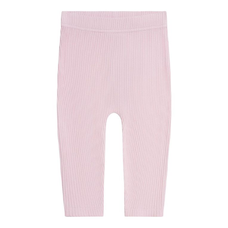 Young Original Babies' Rib Leggings 3 Pack, Pink Light, hi-res