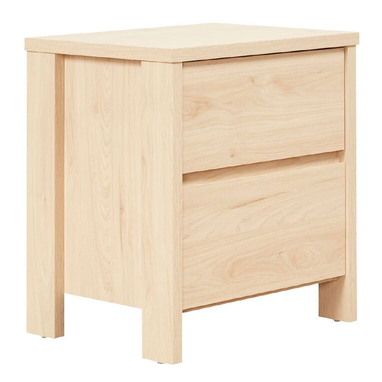 Living & Co Waipoua 2 Drawer Bedside Table Natural, , hi-res
